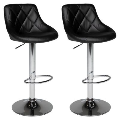 Lot de 2 tabourets de bar noir JASPER - HAPPY GARDEN