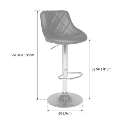 Lot de 2 tabourets de bar noir JASPER - HAPPY GARDEN