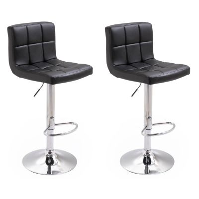 Lot de 2 tabourets de bar noir MIKE - HAPPY GARDEN