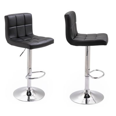Lot de 2 tabourets de bar noir MIKE - HAPPY GARDEN