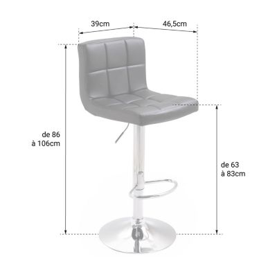 Lot de 2 tabourets de bar noir MIKE - HAPPY GARDEN