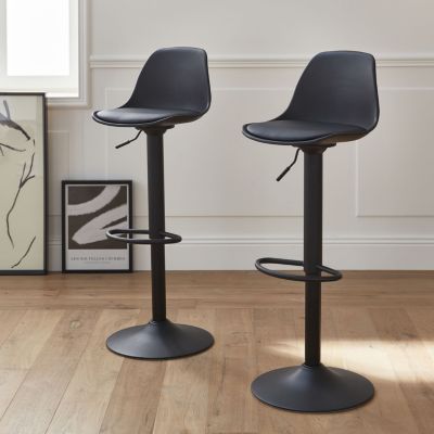 Lot De 4 Tabourets De Bar Réglables Karl - Gris - Hauteur 63-84 Cm - Assise Pivotante 360° - 14