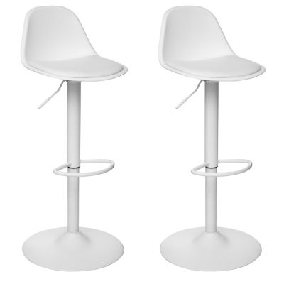 Lot de 2 tabourets de bar réglables Aiko blanc