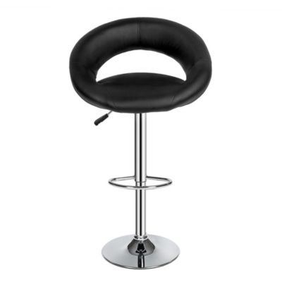 Lot de 2 tabourets de bar rembourré avec un dossier Revêtement en cuir synthétique