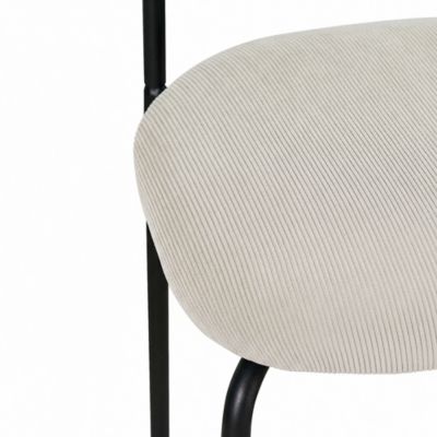 Lot de 2 tabourets de bar scandinaves OLIVIA velours côtelé beige