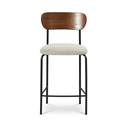 Lot de 2 tabourets de bar scandinaves OLIVIA velours côtelé beige