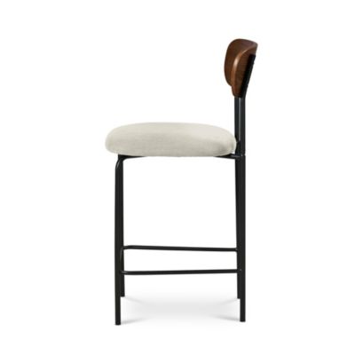 Lot de 2 tabourets de bar scandinaves OLIVIA velours côtelé beige