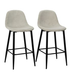 Lot de 2 tabourets de bar Scott beige