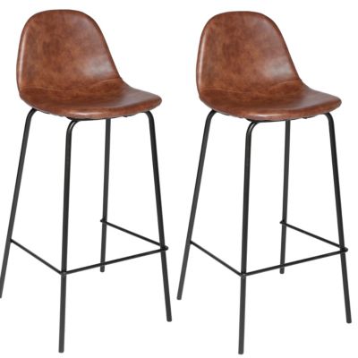 Lot de 2 tabourets de bar Vladi Atmosphera marron