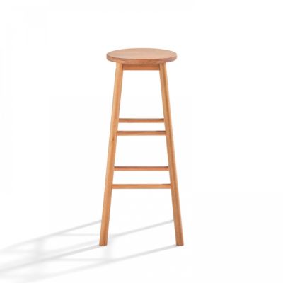 Lot de 2 tabourets en bois d'eucalyptus