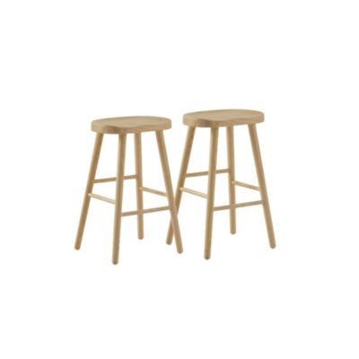 Lot de 2 tabourets en bois de toon naturel