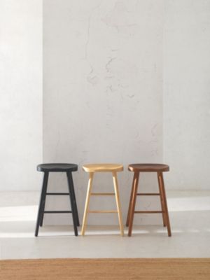 Lot de 2 tabourets en bois de toon naturel