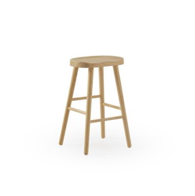 Lot de 2 tabourets en bois de toon naturel