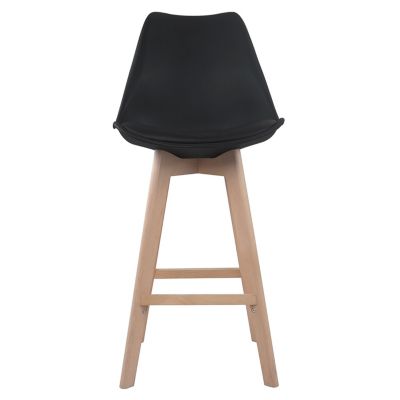 Lot de 2 tabourets scandinaves SVEN noir avec coussin - HAPPY GARDEN