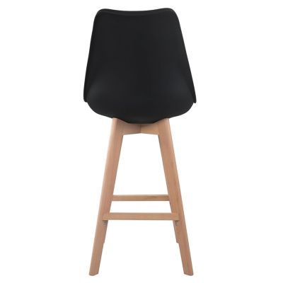 Lot de 2 tabourets scandinaves SVEN noir avec coussin - HAPPY GARDEN