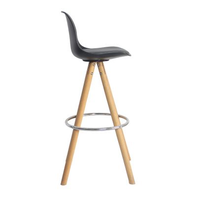 Lot de 2 tabourets scandinaves TOBIAS noirs avec coussin - HAPPY GARDEN