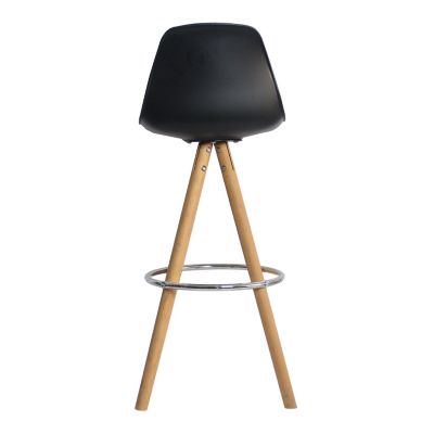 Lot de 2 tabourets scandinaves TOBIAS noirs avec coussin - HAPPY GARDEN