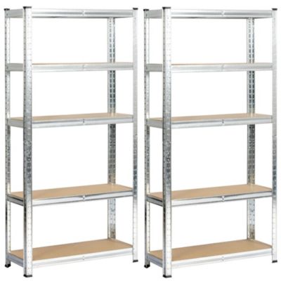 Lot de 2 étagères modulables 70 cm acier galvanisé charge maximale 875kg - L70xP30xH154 cm