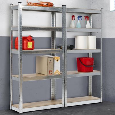 Lot De 4 étagères Modulables Oxeo – 5 Plateaux – Charge Max 875 Kg – Métal Costaud
