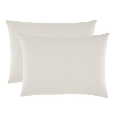 Lot de 2 taies d'oreiller "Drift" pur coton teint lavé 57 fils/cm² toutes dimensions - Ecru - Taies d'oreiller 50 x 70 cm x 2