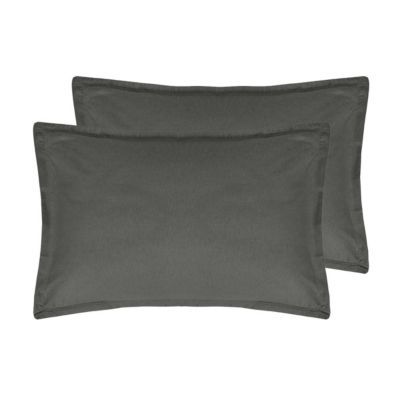Lot de 2 taies d'oreiller en flanelle de coton Anthracite 50x70 cm KLAPPEN