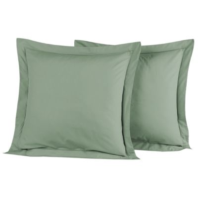 Lot de 2 taies d'oreiller en percale de coton Sauge 65x65 cm SOFT PERCALE