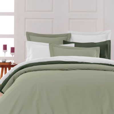 Lot de 2 taies d'oreiller en percale de coton Sauge 65x65 cm SOFT PERCALE