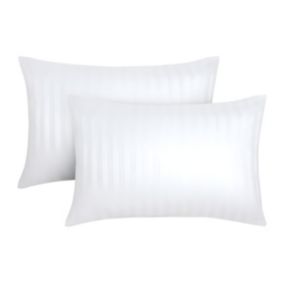 Lot de 2 taies d'oreiller en satin 92 fils/cm² - 50 x 70 cm - Blanc - ABILY de PALACIO