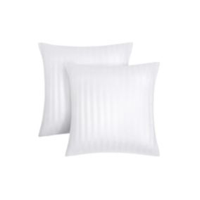 Lot de 2 taies d'oreiller en satin 92 fils/cm² - 63 x 63 cm - Blanc - ABILY de PALACIO