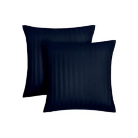 Lot de 2 taies d'oreiller en satin 92 fils/cm² - 63 x 63 cm - Bleu -ABILY de PALACIO