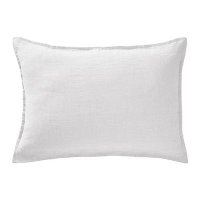 Lot de 2 taies d'oreillers 50 x 70 cm en lin lavé blanc - LUISA