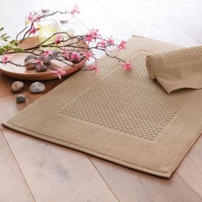 Lot de 2 tapis de bain GALAXI 50x70 beige ficelle en coton