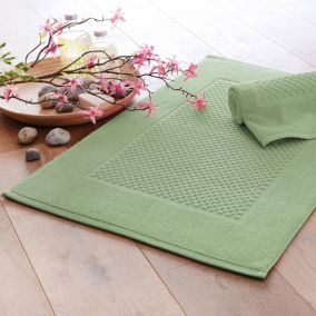 Lot de 2 tapis de bain GALAXI 50x70 vert jade en coton