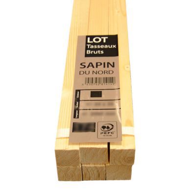 Lot de 2 tasseaux en sapin 4 x 6 mm L.2,1 m.