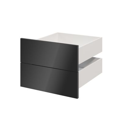 Lot de 2 tiroirs anthracite brillant GoodHome Atomia H. 18,5 x L. 49,7 x P 50 cm
