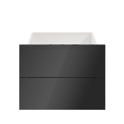 Lot de 2 tiroirs anthracite brillant GoodHome Atomia H. 18,5 x L. 49,7 x P 50 cm