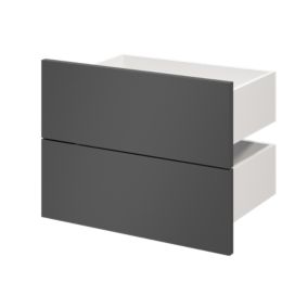 Lot de 2 tiroirs GoodHome Atomia anthracite H. 18,5 x l. 49,7 x P. 30 cm