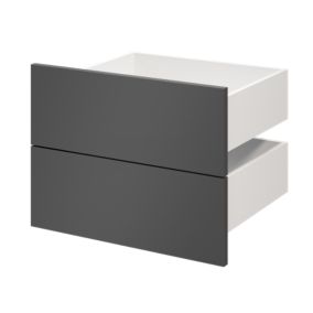 Lot de 2 tiroirs GoodHome Atomia anthracite H. 18,5 x l. 49,7 x P. 39 cm