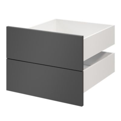 Lot de 2 tiroirs GoodHome Atomia anthracite H. 18,5 x l. 49,7 x P. 50 cm