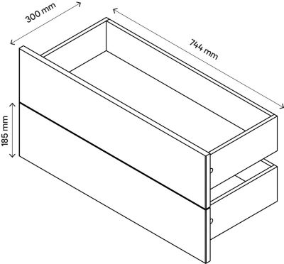 Lot de 2 tiroirs GoodHome Atomia anthracite H. 18,5 x l. 74,7 x P. 30 cm