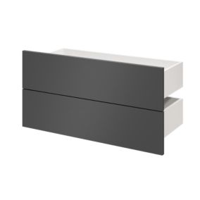 Lot de 2 tiroirs GoodHome Atomia anthracite H. 18,5 x l. 74,7 x P. 30 cm