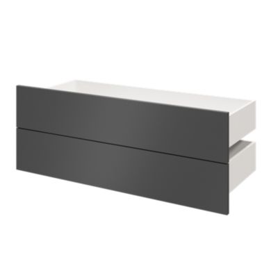 Lot de 2 tiroirs GoodHome Atomia anthracite H. 18,5 x l. 99,7 x P. 39 cm