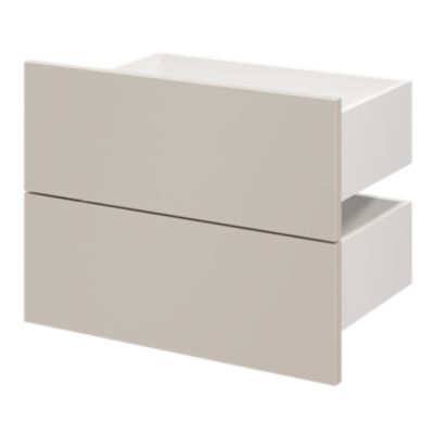 Lot de 2 tiroirs GoodHome Atomia beige cachemire H. 18,5 x l. 37,2 x P. 30 cm