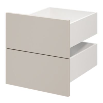 Lot de 2 tiroirs GoodHome Atomia beige cachemire H. 18,5 x l. 37,2 x P. 39 cm