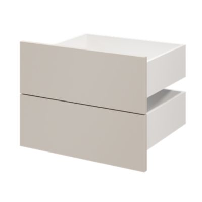 Lot de 2 tiroirs GoodHome Atomia beige cachemire H. 18,5 x l. 49,7 x P. 39 cm