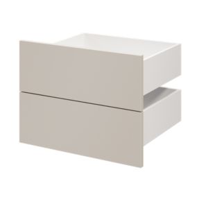 Lot de 2 tiroirs GoodHome Atomia beige cachemire H. 18,5 x l. 49,7 x P. 39 cm