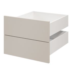 Lot de 2 tiroirs GoodHome Atomia beige cachemire H. 18,5 x l. 49,7 x P. 50 cm