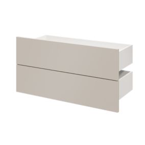 Lot de 2 tiroirs GoodHome Atomia beige cachemire H. 18,5 x l. 74,7 x P. 30 cm