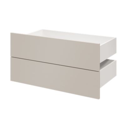 Lot de 2 tiroirs GoodHome Atomia beige cachemire H. 18,5 x l. 74,7 x P. 39 cm