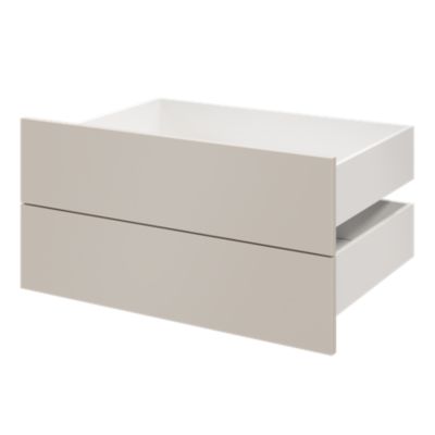 Lot de 2 tiroirs GoodHome Atomia beige cachemire H. 18,5 x l. 74,7 x P. 50 cm
